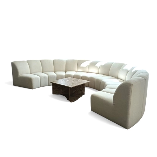 Designerski Sofa Narożnik MODUŁOWY Paris - UKŁADAJ DOWOLNE KOMBINACJE W PÓŁOKRĘGU BUBBLE Tkanina BOUCLE Manza